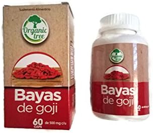 Organic Tree Bayas de Goji 60 Capsules botlle 500 mg. Weight Loss Goji (Free Samples of Sukunai Kiros)