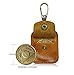 AA Medallion or Coin Holder, Leather Key Chain Snap Open Leather Case (Brown)