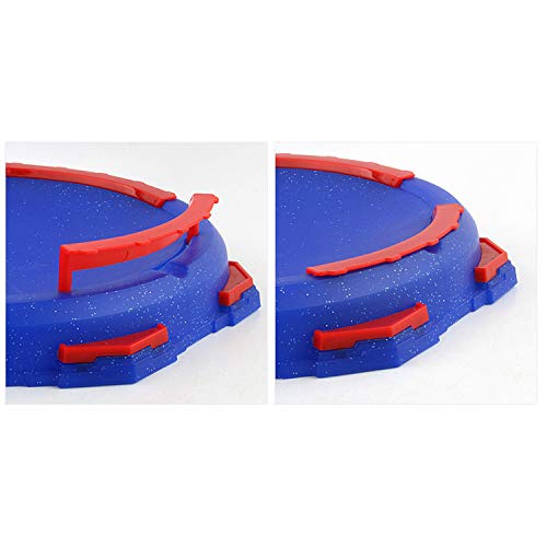 Top Battle Toy, Battle Tops Arena 28.5x28.5x4cm Burst Gyro Arena Disk Battle Top Launcher Stadium Toy Accessories for Boys Children Christmas Birthday Gifts Blue