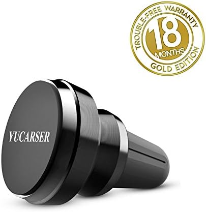 Magnetic Car Phone Mount, Universal Air Vent Cell Phone Holder for Car, Magnetic Stand for iPhone X 8 7 Plus 6S 6 5s 5 SE, Samsung Galaxy S8 S7 S6 Edge, Note 5 4 2, Android GPS and Mini Tablet (Black)