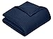 Amazon Brand – Pinzon 160-Gram Pinstripe Flannel Cotton Duvet Cover, Full / Queen, Navy Pinstripe