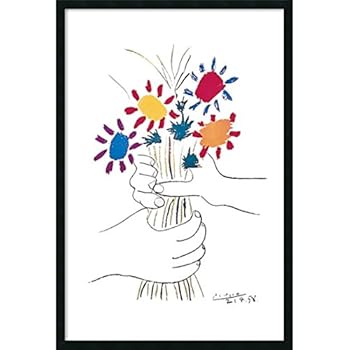 Amazoncom Framed Art Print Hands With Bouquet Fleurs Et