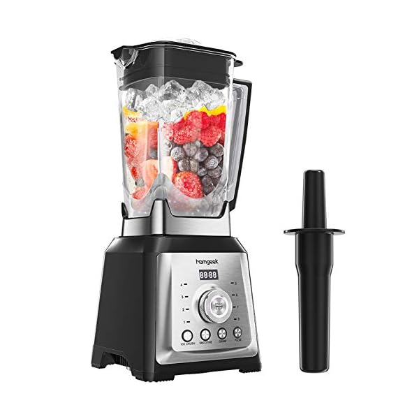 homgeek Blender Smoothie Maker, 2000W 8 Speeds Smoothie Mixer with 2L BPA-Free Tritan Container, 4 Preset Programs, 8 Sharp Blades for Ice, Nuts, Soup, Sauce, 30,000 RPM High Speed Juicer, BPA Free