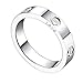 Qindishijia 4mm Silver Love Ring-Lifetime Just Love You with (Silver, 7)