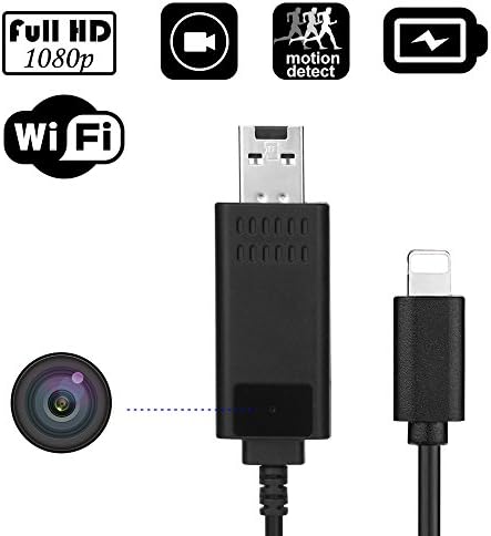 Hidden Camera 1080P HD USB Cable Charger WiFi Hidden Cameras Wireless IP Camera for use in Home Security Surveillance or as a Mini Nanny cam(not Included SD Card)