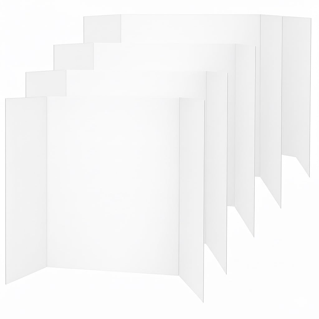Photo 1 of Reusable & Durable Plastic Trifold Board 24" x 16" - 5 Pack is Esay to Paint, Erase and Stick imagens. This Posterboard is Perfect for School Projects & Presentations.