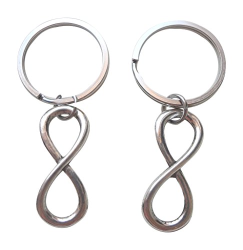 Double Keychain Set Infinity Symbol Keychain - You and Me for Infinity; Couples Keychain Set