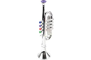 LUOZZY Plastic Trumpet Realistic Trumpet Toy Trumpet Toy Child Music Playsets (Silver)