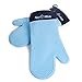 Silicone Oven Mitts Heat Resistant 500 Degrees - 2 Extra Long Silicone Oven Mitt Pot Holders - Food Safe Oven Gloves - BPA Free - Soft Inner Lining - (Blue) - Frux Sili Mitts