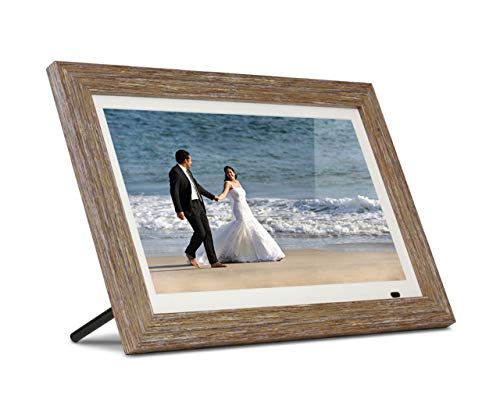 Aluratek 13″ Distressed Wood Digital Photo Frame, 8GB Built-in Memory, Includes 2 Interchangeable Frames,1920 x 1080 res (ADMPFD13F)