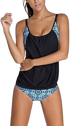 Darkey Wang Womens Sporty Swimsuit Double Up Tankini Top Bikini Sets Swimwear£¨XL£¨US(16-18)-10#)