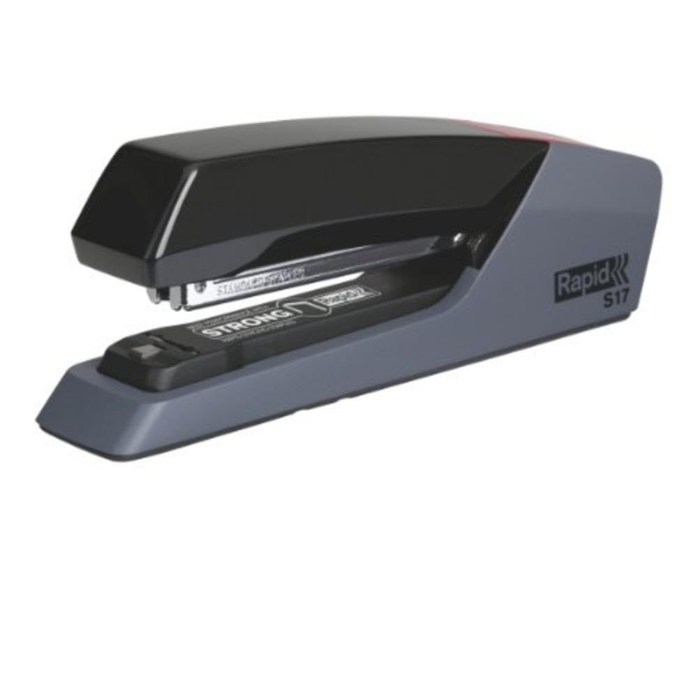 Rapid 24141101 SuperFlatClinch Full Strip Solid Steel S17 Stapler with 30 Sheets Capacity - Black