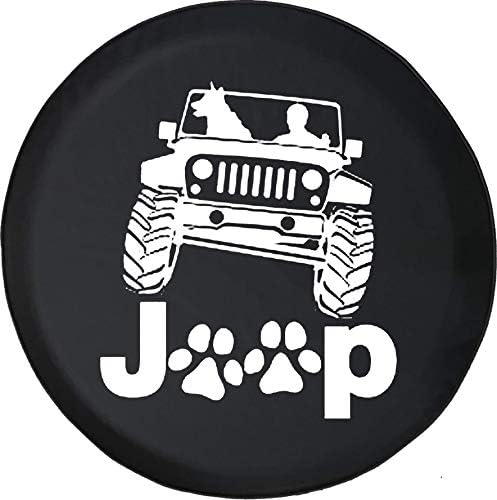 556 Gear Jeep Paws Dog Passenger 4x4 Dog Jeep RV Spare Tire Cover Black 33 in