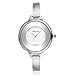 Chrysansmile Stainless Steel Wrist Watch for Women Luxury Silver-Tone Watch Analog Quartz Ladies Watches