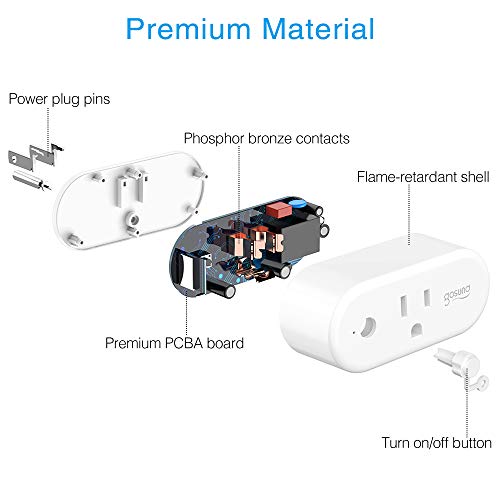 Smart Plug,Gosund 16A Smart Outlet Works with Alexa, Google Home, IFTTT for Voice Control,No Hub Required,Wi-Fi Remote Control Your Smart Socket with Schedule from Anywhere,ETL and FCC Listed(2Packs)