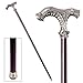 Design Toscano Classic Ornate Walking Stick, 35 Inch, Pewter Handle and Hardwood Cane, Silver
