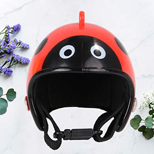 Huhn Helm Haustier Hut Lustige Haustier Schutzausrüstung Sonne Regen Kopfbedeckung Spielzeug Kostüme Zubehör für Vogel Hühner Haustierzubehör (Marienkäfer) – Bild 6