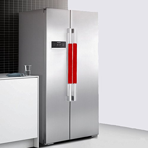 Comforfeel Refrigerator Door Kitchen Appliance Handle Covers, Keep Your Kitchen Appliance Handle Clean (Red)