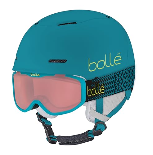 bolle - COMBO | Ski Helmet and Goggles | B-FUN JR ROCKET, Blue & Yellow Matte, Vermillon Cat 2, Small-Medium, Snow Helmets, Unisex, Children