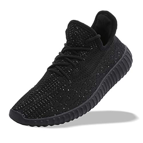Unisex Breathable Athletic Sport Shoes Cross Trainers Fashion Sneakers for Walking Running Gym Black White-1 EU40