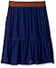 Amy Byer Girls' Big Maxi Length Skirt, Navy, L