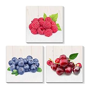 3 Piece Canvas Wall Art for Living Room Bedroom Home Artwork Foods Paintings Ready to Hang - 12"x12"x3 Panels