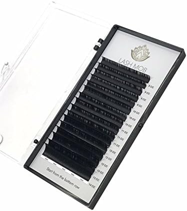Eyelash Extensions by LASH MOB - CC Curl - 0.15 or 0.18 Diameter - Mixed Tray for Professionals (0.15)