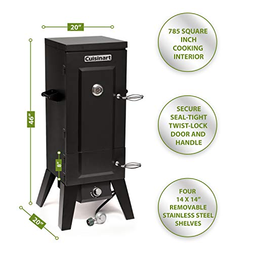 Cuisinart COS244 Vertical Propane Smoker with Temperature & Smoke