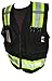 AJ JULIO'S HIGH VISIBILITY BLACK/LIME VEST NEW IMPROVED ASIN:B07J9TC4YM. MEDIUM