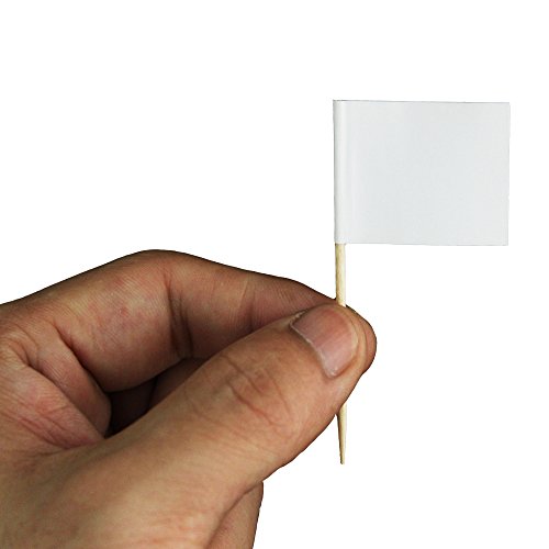 Zehhe Mini Blank White Flag 100Pcs Paper Food Picks Dinner Cake Toothpicks Cupcake Decoration Fruit Cocktail Sticks Party Supplies - Thumbnail 5