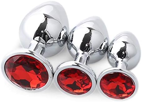 Uesaes 3PCS Stainless Steel Jeweled Sexy Stimulation Toys for Adult