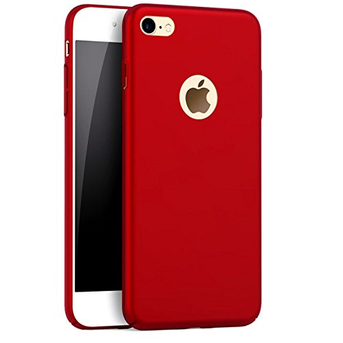 iPhone 7 Case, iPhone 8 Case, iBarbe Slim Fit Shell Hard Plastic Full Protective Anti-Scratch Resistant Cover Case for Apple iPhone 7 (2016)/iPhone 8 (2017) -red