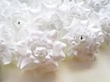 (24) Silk White Roses Flower Head - 1.75