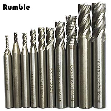 Generic Carbide End Mill Tools HSS Diameter 2-10mm 10pcs/Set 4 Blades Flute Milling Cutter Router Bit CNC Mill Drill Bit High Quty