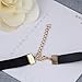Wo Mai Women Black Velvet Choker Necklace GothicJewelry (White Diamond)
