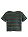 SweatyRocks Women's Short Sleeve Striped Crop T-Shirt Casual Tee Tops Green L