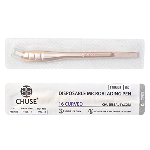 CHUSE M66 16 Curved 5pcs Disposable Microblading Pen With Sterile Microblades (Gold)