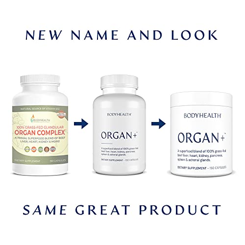 BodyHealth Organ+ GrassFed Glandular Organ Complex, Grassfed Beef