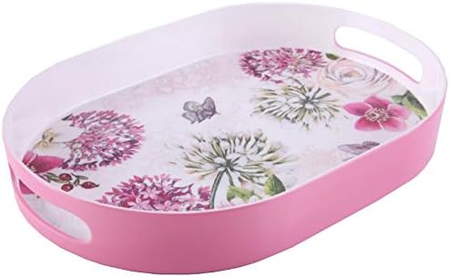 Shall Housewares International D813018 Melamine Serving Tray, Pink, 18"