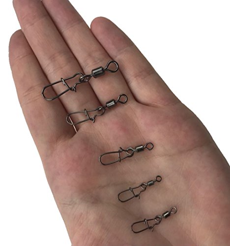 Nicer-S Fishing Rolling Swivel With Stainless Steel Duo-lock Snap Barrel Swivels Fishing Line Lure Tackle Connectors Test 22Lbs-66Lbs (Included 5 Sizes) (240pcs/box) - Thumbnail 2