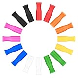 Comeve 16PCS Multicolored Silicone Straw Tips, Soft Reusable Silicone Straw Covers for 8mm Stainless Steel Metal Straws, Food Grade and BPA Free (8MM Silicone Tips)