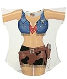 L.A. Imprints Cowgirl Fantasy Bikini Body Cover-Up T-Shirt #10