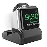 MoKo Compatible with iWatch Stand, TPU Charging Station Dock Support Nightstand Mode, Fit iWatch Series 5(40mm/44mm),iWatch Series 4 2018/3/2/1,44mm/40mm/42mm/38mm - Black