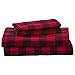 Amazon Brand – Stone & Beam Rustic Buffalo Check Flannel Bed Sheet Set, Queen, Red and Black