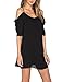 J&Design Women Chiffon Cut Out Cold Shoulder Spaghetti Strap Mini Dress Top