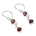 NOVICA Artisan Handmade Dangle Earrings Polished Silver with Pear Shaped from India - Birthstone (Garnet)