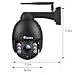 Ctronics PTZ Camera Outdoor,1080P WiFi Security IP Camera, 355° Pan 120° Tilt 4X Optical Zoom, Instant Notification of Motion Detection,165ft Night Vision, Black