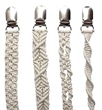 4 Pack Beige Macrame Pacifier Clips by Lubella Supply Company
