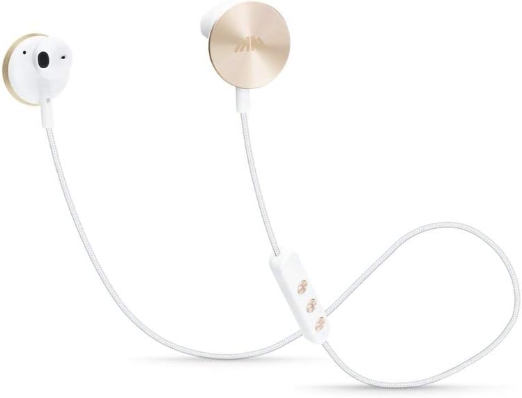 i+ BUTTONS Bluetooth Wireless Headphones (Gold White)