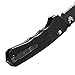 enchmade - Vallation 407 Folding Knife, Drop Point Blade, Serrated Edge, Black Handle, Coated Finish, Made in the USA